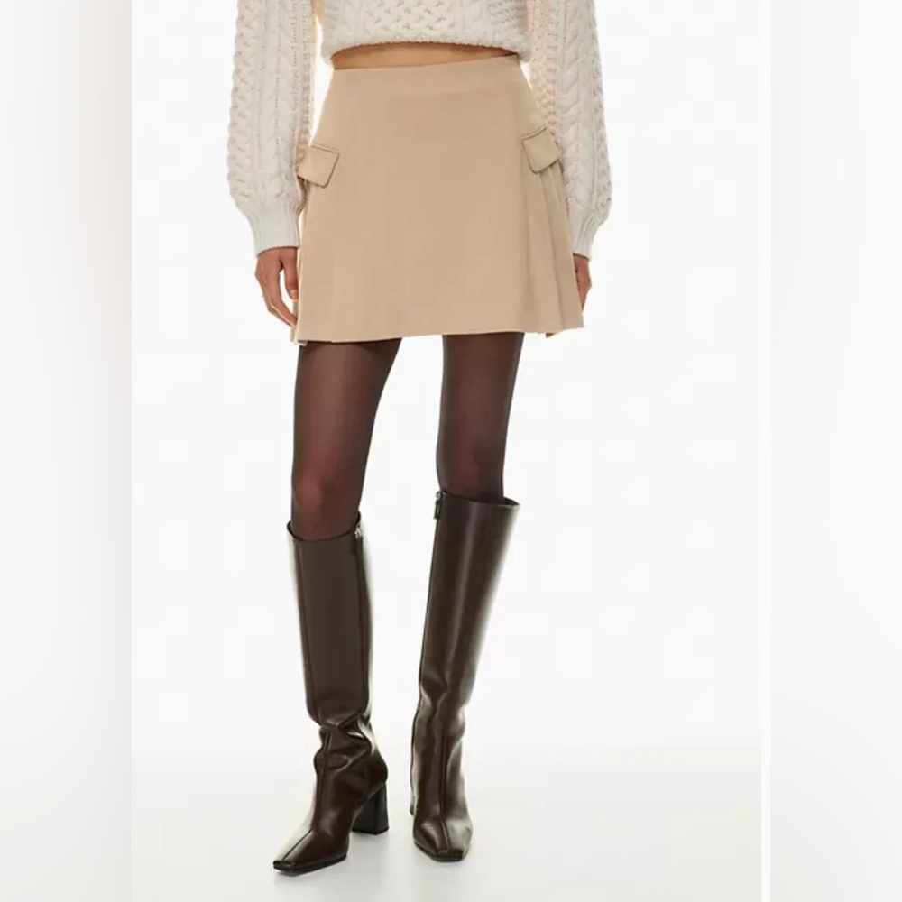 NWT Aritzia Wilfred Minetta Mini Skirt in Gold Camel
